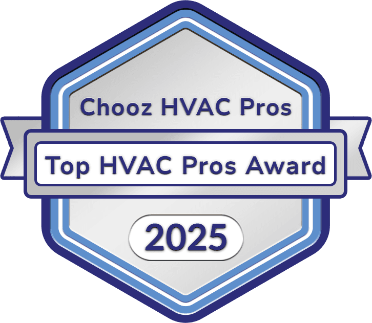 Icon of a HVAC tool kit inside a hexagon badge, representing an online platform to find local HVAC contractors