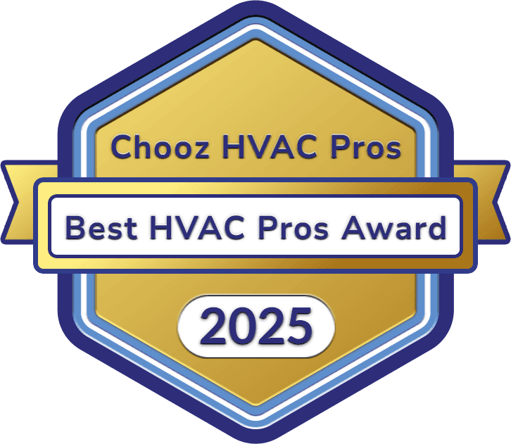 Icon of a HVAC tool kit inside a hexagon badge, representing an online platform to find local HVAC contractors